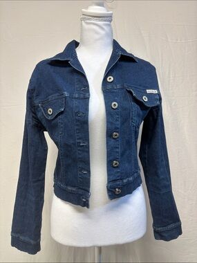 Dark Indigo Denim Jacket by Nevada - Classic Cropped Jean Jacket